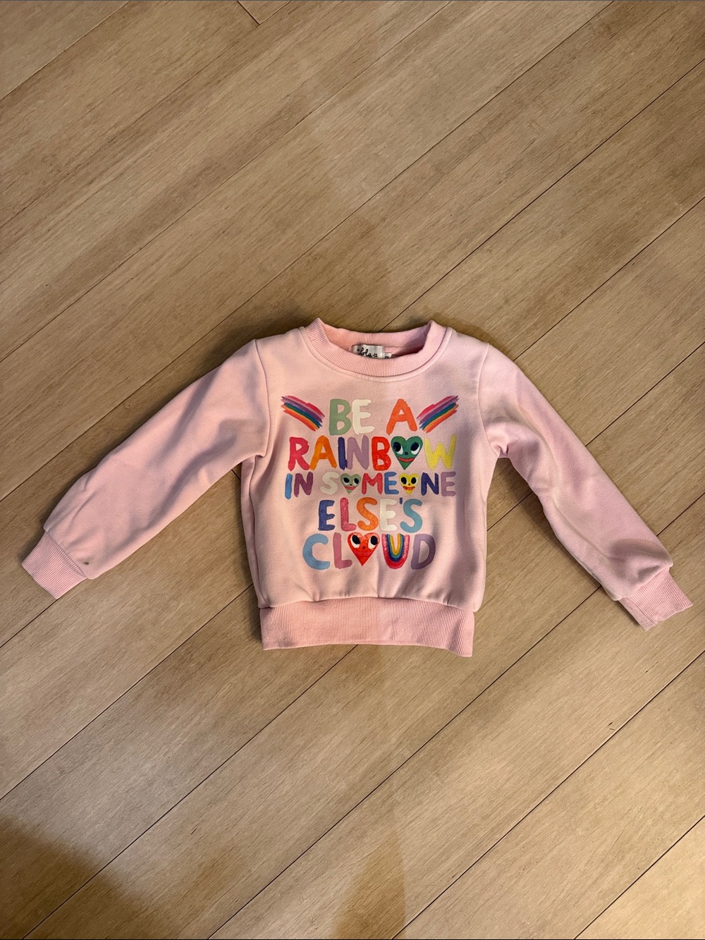 Lola + The Boys Pink 'Be a Rainbow' Graphic Sweatshirt
